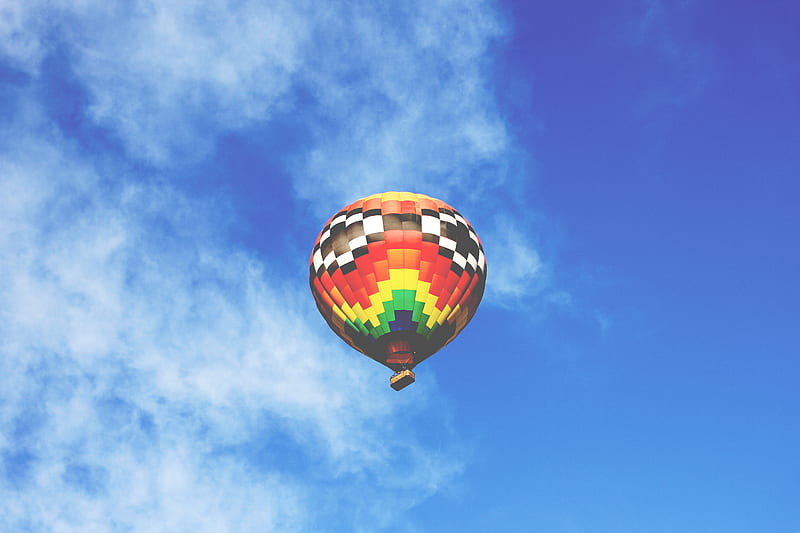 graphy of multicolored flying air balloon, HD wallpaper