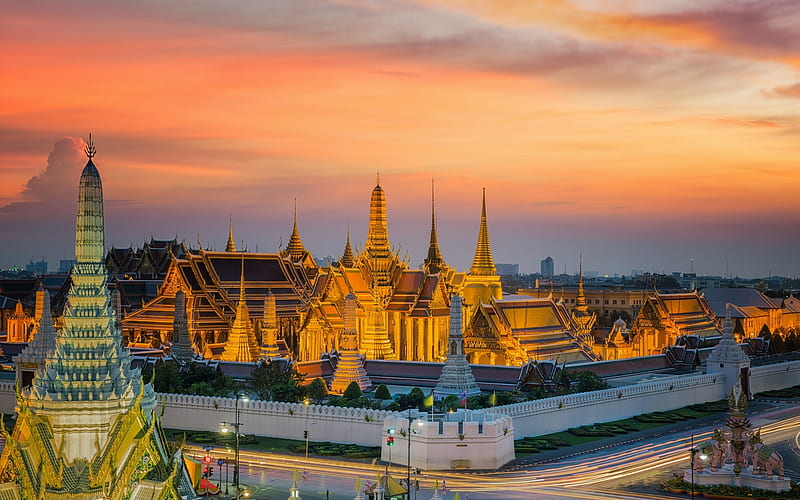 Bangkok, Royal Palace, Temple of the Emerald Buddha, attractions, Thailand, Bangkok landmarks, HD wallpaper
