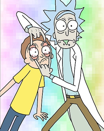 Rick and Morty, 3d, anaglyph, cool, psicodelia, HD phone wallpaper