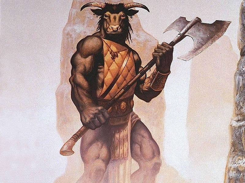 Minotaur, warrior, fantasy, creature, HD wallpaper