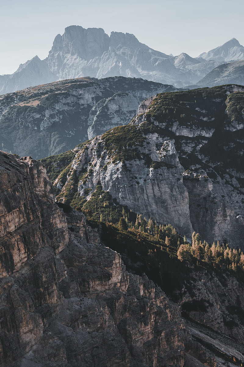 rocks, mountains, distance, peaks, HD phone wallpaper