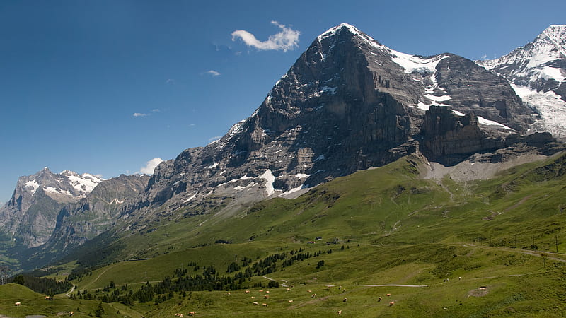 The Eiger - Switzerland, The Eiger, Switzerland, The Alps, Swiss Alps, HD wallpaper