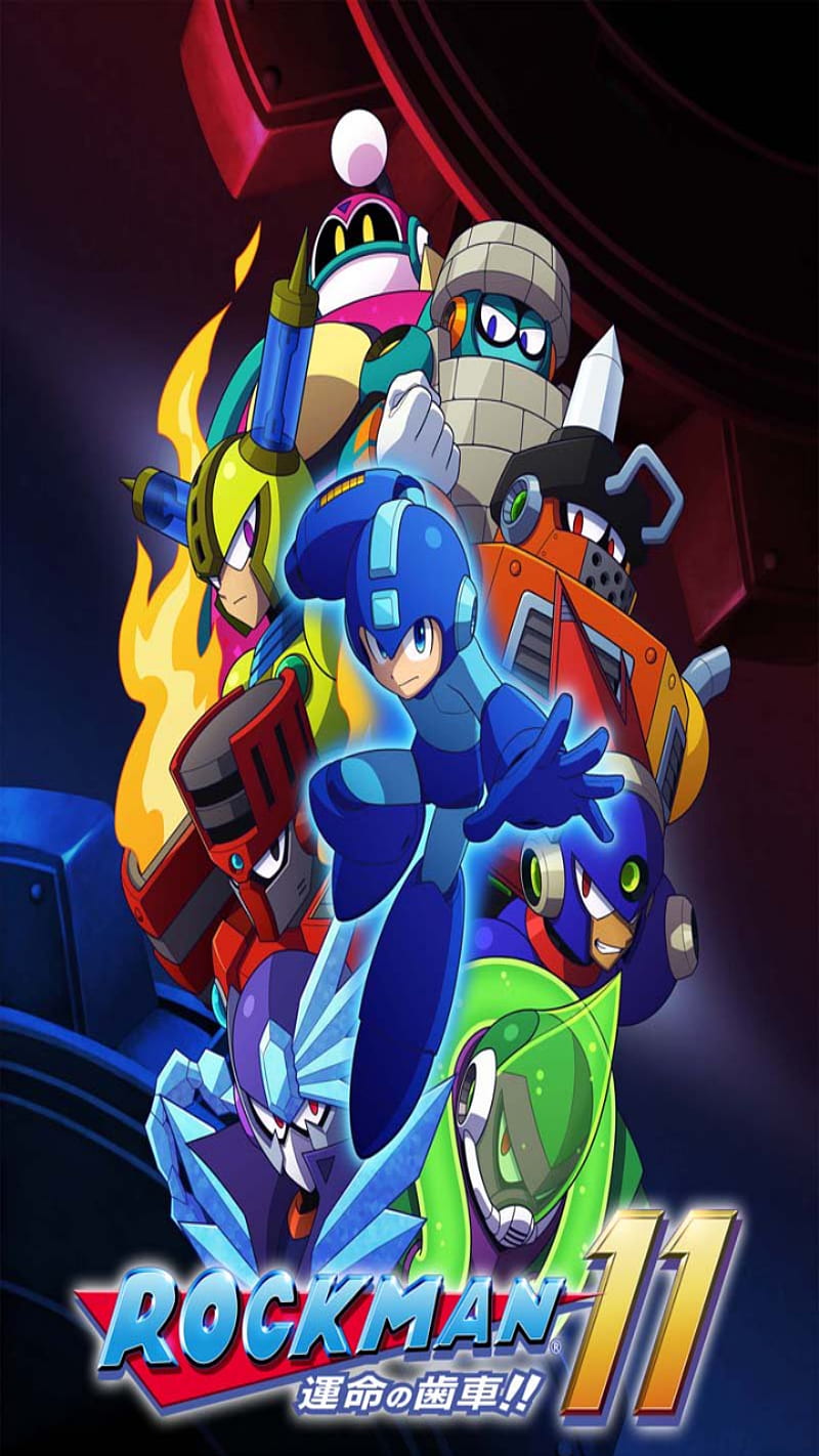Mega Man 11, 30th, 30th anniversary, gears of doom, mega man, robot, robot masters, rock man, rock man 11, HD phone wallpaper