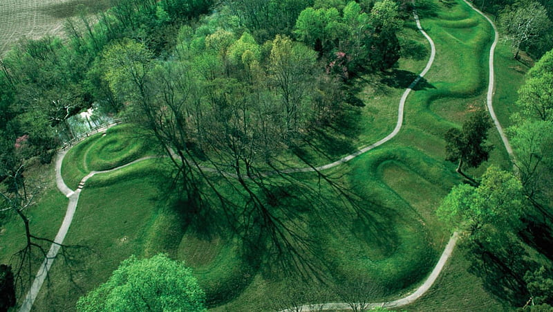 Serpent Mound, ohio, adams county, Native Americans, ancient people, HD wallpaper