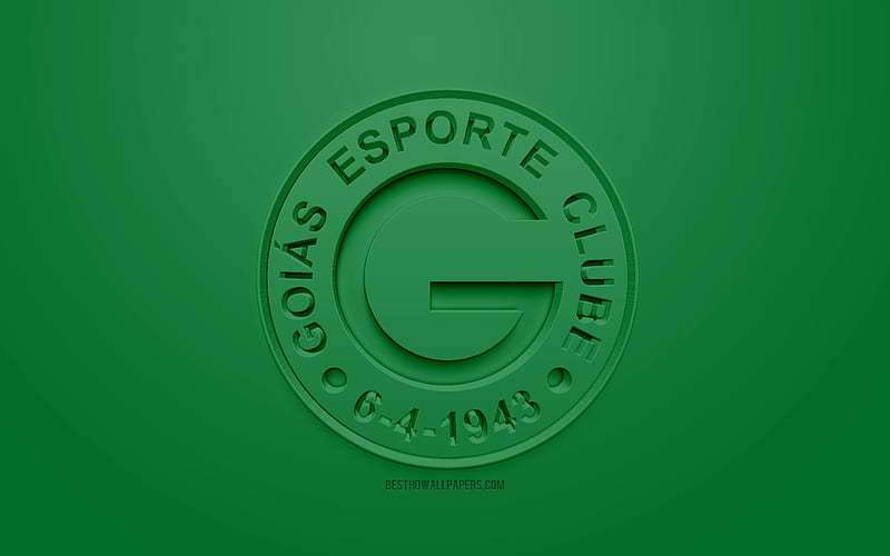 Goias EC, creative 3D logo, green background, 3d emblem, Brazilian football club, Serie A, Goiania, Brazil, 3d art, football, stylish 3d logo, Goias Esporte Clube, HD wallpaper