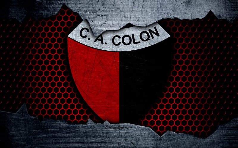 Colon Superliga, logo, grunge, Argentina, soccer, football club, Colon Santa Fe, metal texture, art, Colon FC, HD wallpaper