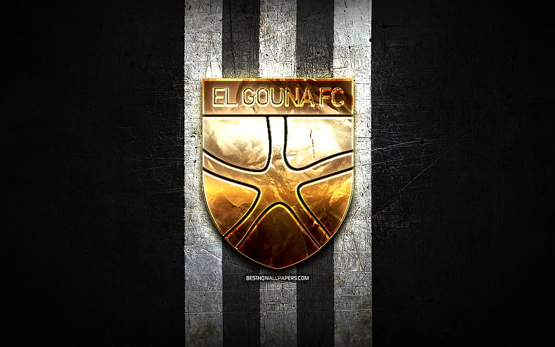 El Gouna FC, golden logo, Egyptian Premier League, black metal background,  football, HD wallpaper | Peakpx
