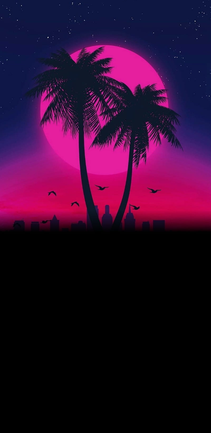 Neon Island, amoled, black, dark, glow, island, landscape, nature, neon,  rose, HD phone wallpaper | Peakpx
