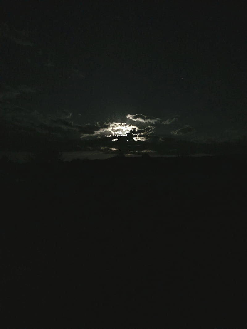 Moon behind clouds, dark, darkness, full moon, midnight, night, HD ...