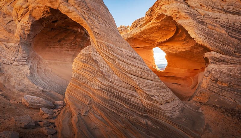 A unique alcove in Arizona, desert, colors, rocks, usa, HD wallpaper