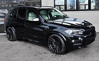 BMW X5, Hamann, F15, M50d, black luxury SUV, side view, tuning X5, luxury black wheels, new black X5, German cars, BMW, HD wallpaper