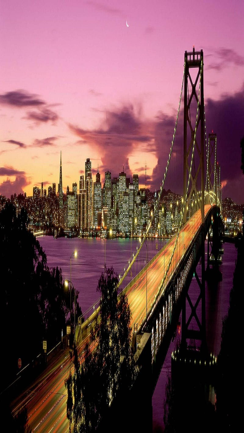 San francisco, beautiful evening, beautiful view, bridge, world, HD phone wallpaper