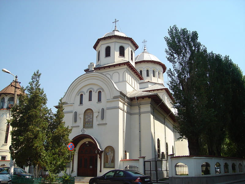 Biserica Caramidarii de Jos, Bucuresti, Romania, biserica, religie, Bucuresti, Romania, HD wallpaper