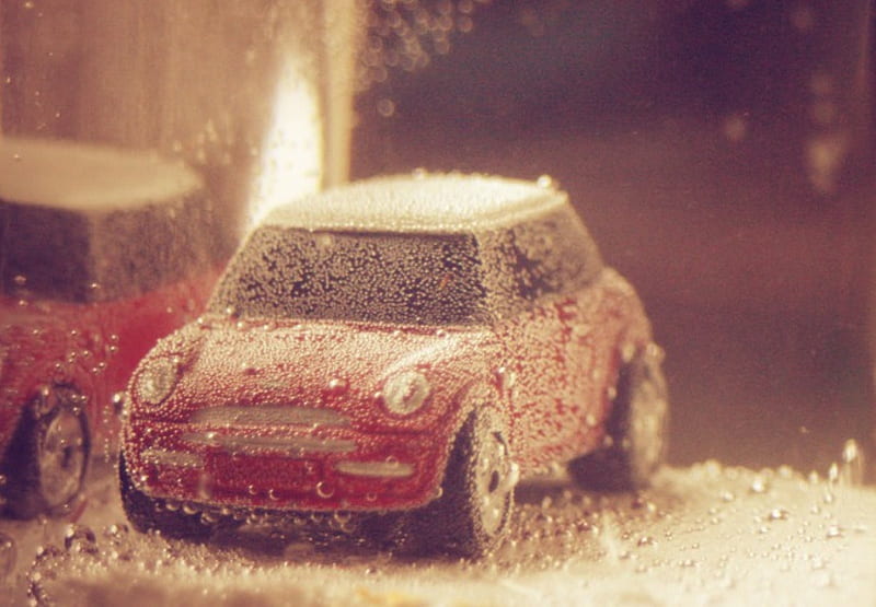Miniature, toy, bubbles, car, HD wallpaper