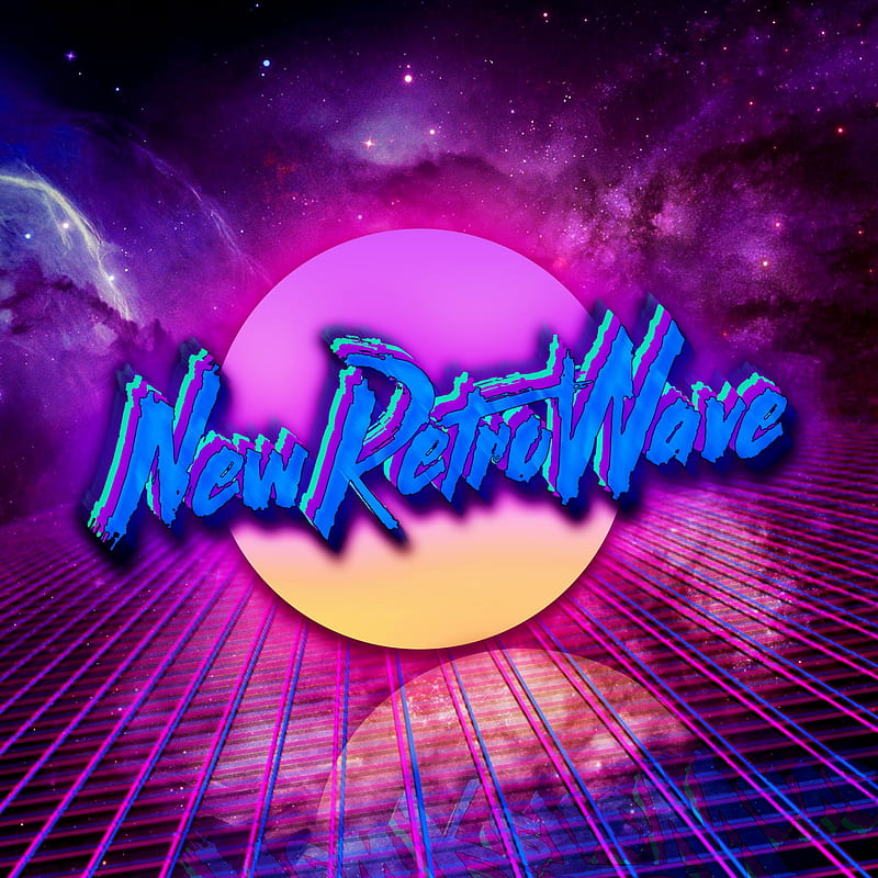 New Retro Wave, neon, space, 1980s, synthwave, digital art, typography, HD phone wallpaper