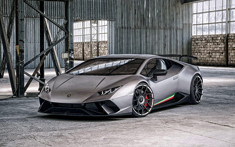 2020, Lamborghini Huracan, Performante Diabolico, Wheelsandmore, gray sports coupe, tuning, new gray Huracan, italian supercars, Lamborghini, HD wallpaper