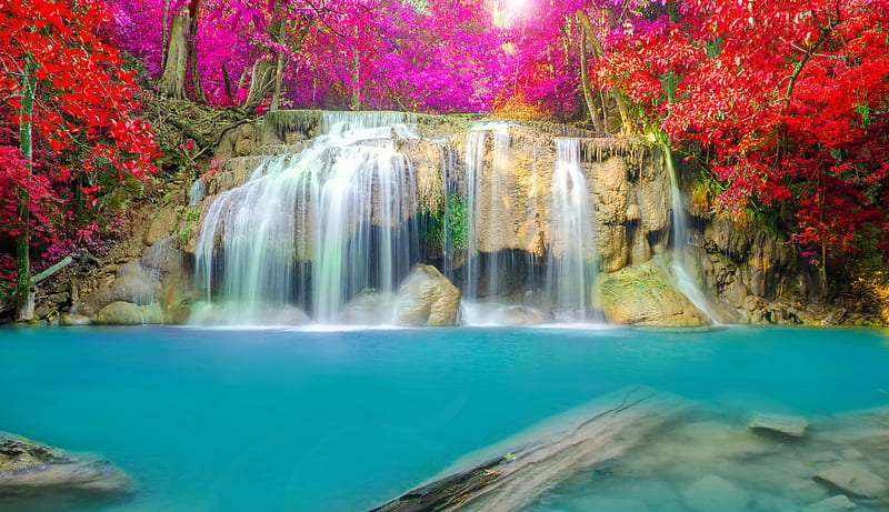 water falls, nature, parks, thailand, waterfall, waterfalls, HD wallpaper
