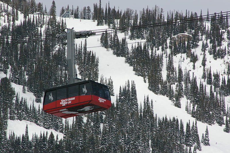 Teton Village, Wyoming, Sky Tram, Skiing, Scenic, Ski Lift, Vacation, Gondola, HD wallpaper
