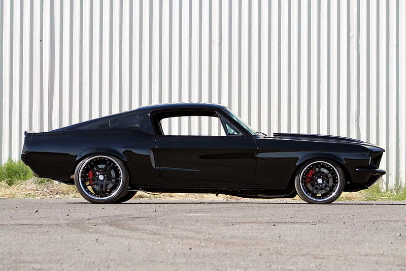 1967-Ford-Mustang-GT-Fastback, Classic, GT, Black, 1967, HD wallpaper
