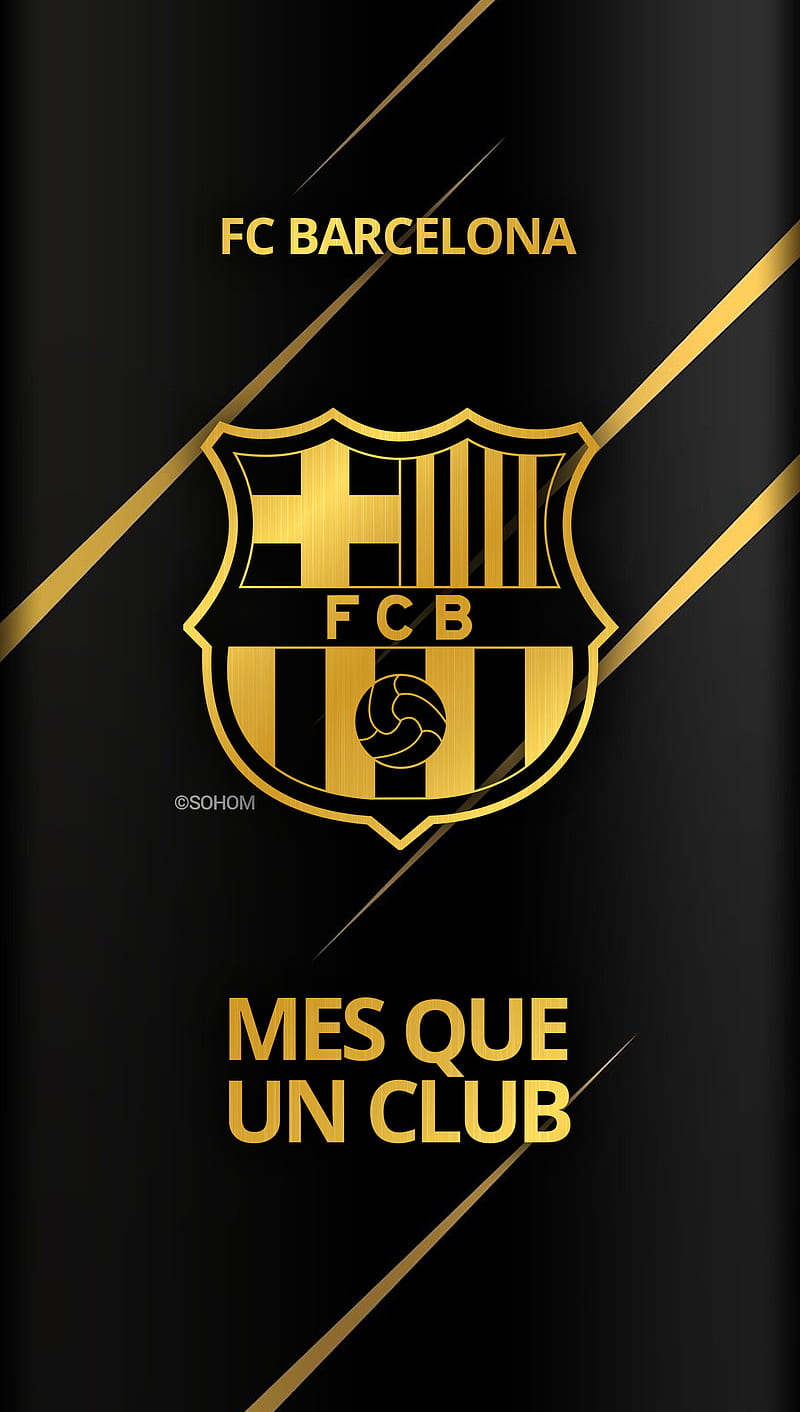 FC Barcelona, campnou, fcb, fcbarcelona, football, golden, logo, mesqueunclub, messi, HD phone wallpaper