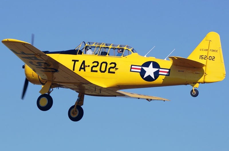 North American Aviation T-6 Texan, USAF, Radial Engine, Fighter, WWII, HD wallpaper