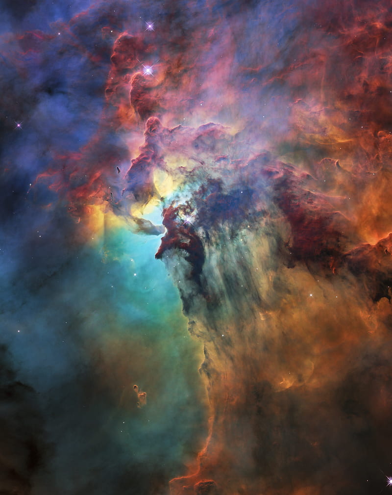 colorful nebula, galaxy, stars, shiny, Space, HD phone wallpaper