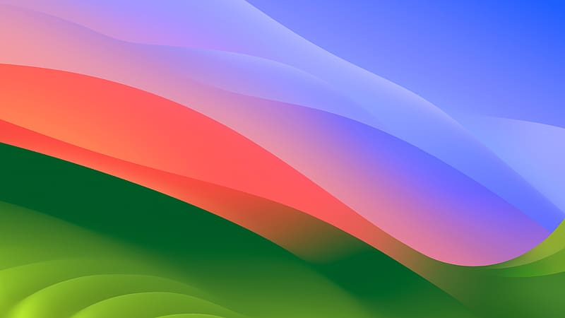 MacOS Sonoma, colorful waves, stock, HD wallpaper
