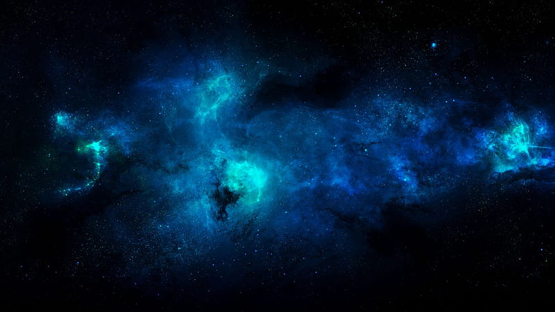 blue nebula, stars, galaxy, outer space, Space, HD wallpaper