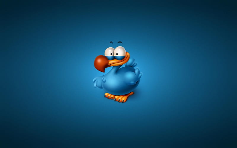 blue bird, 3d bird, blue background, HD wallpaper