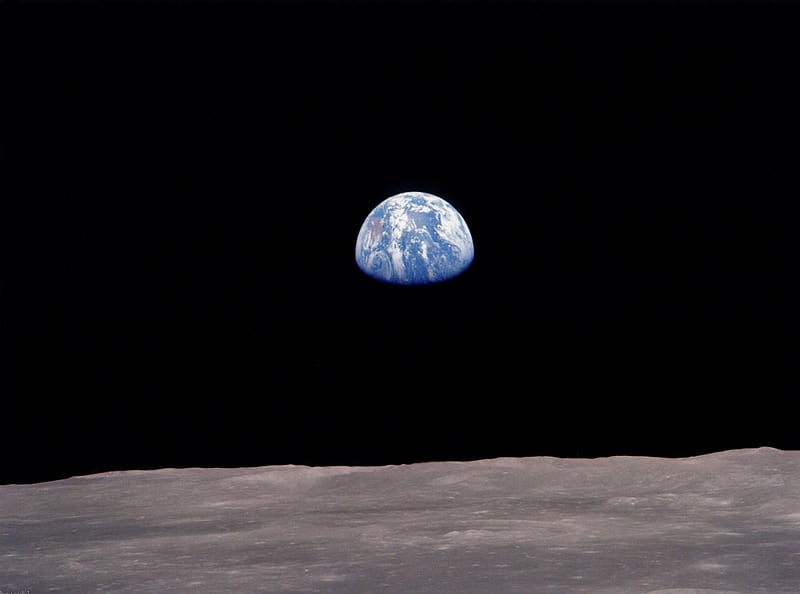 Earth Rising, orbit, moon, earth, space, HD wallpaper