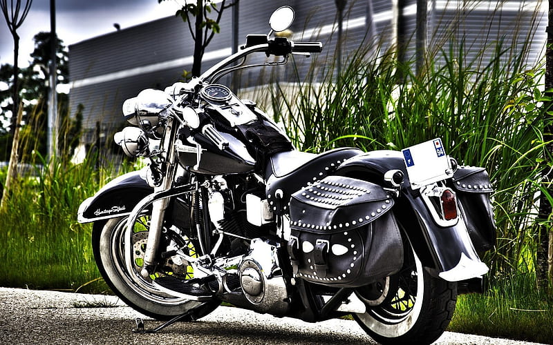Harley-Davidson Heritage Softail, classic bikes, superbikes, R, Harley-Davidson, HD wallpaper