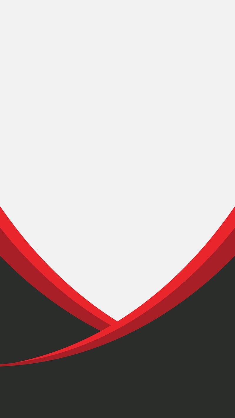 Simple Abstract Design, black, flat, modern, red, shapes/waves, white, HD phone wallpaper