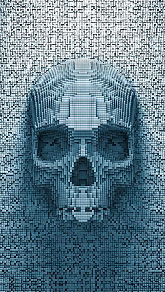 Pixelated Skull, pixelated, skull, HD phone wallpaper