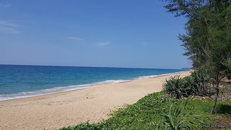 Along the Beaches of Phuket, Thailand, Phuket, Sand, Trees, Thailand, Sky, beach, Ocean, HD wallpaper