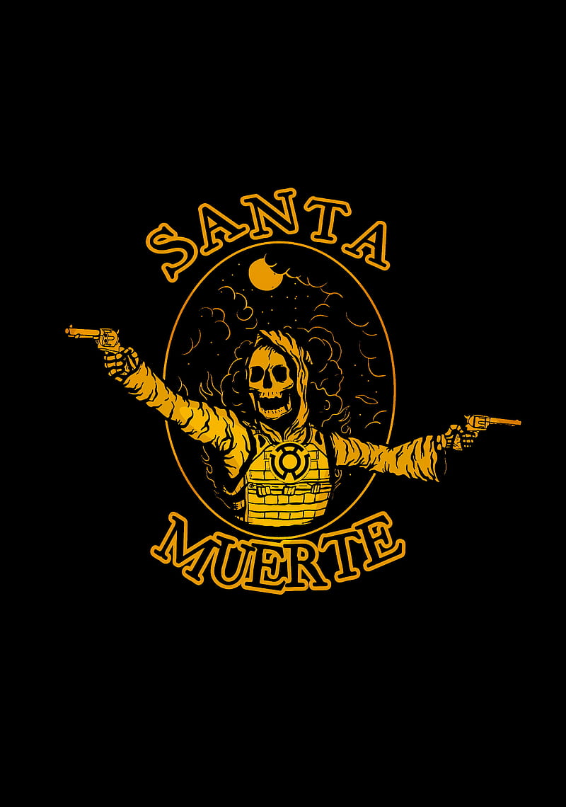 Santa de armas, death, evil, mexico, santa muerte, santos, skulls, HD phone wallpaper