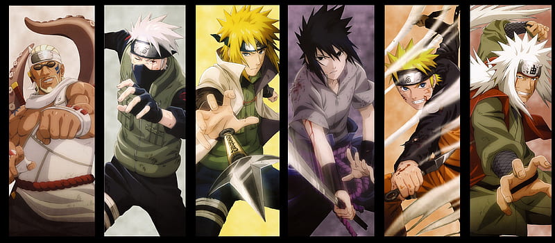 Shinobi, jiraiya, sasuke, uchiha, hatake kakashi, namikaze minato, angry, group, spiky hair, naruto uzumaki, emotional, anime, uzumaki, handsome, shippuuden, team, ninja, uchiha sasuke, short hair, kakashi hatake, hokage, headband, killerbee, sinister, serious, ort hair, naruto shippudden, minato, naruto, guy, uzumaki naruto, naruto shippuuden, asuke uchiha, killer bee, hatake, male, killer b, boy, kakashi, shippuden, collages, namikaze, HD wallpaper