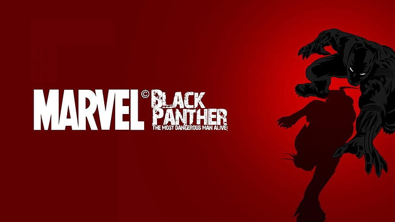 Black Panther Marvel In Red Background Black Panther, HD wallpaper