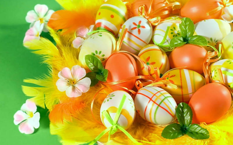 Happy Easter, eggs, painted, Easter, decorated, HD wallpaper