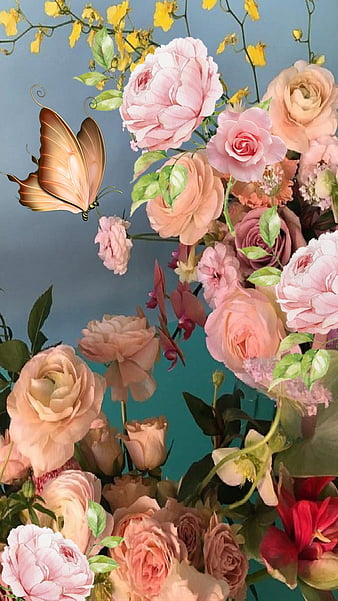 Image of Hydrangea Rose Wallpaper