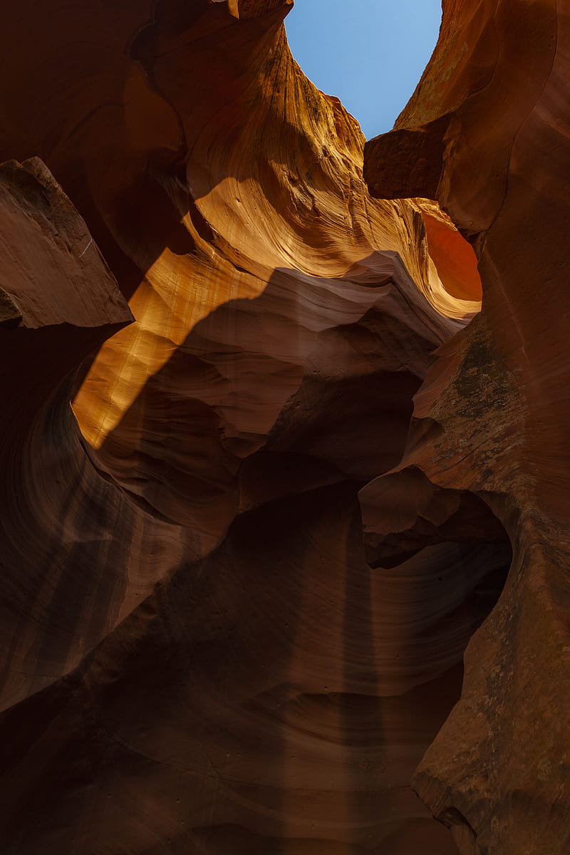 canyon, cave, stone, sky, HD phone wallpaper