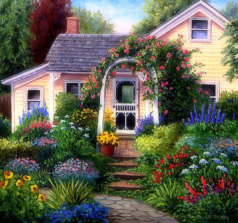 ☆ el jardín de la casa ☆, arquitectura, jardinería, encantador, casas, amor  cuatro estaciones, Fondo de pantalla HD | Peakpx