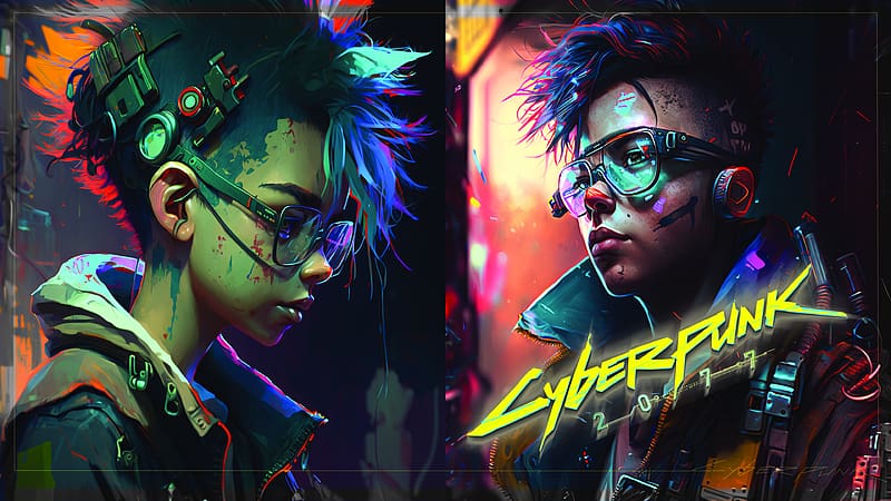 desktop wallpaper, cyberpunk, pastel, videogame