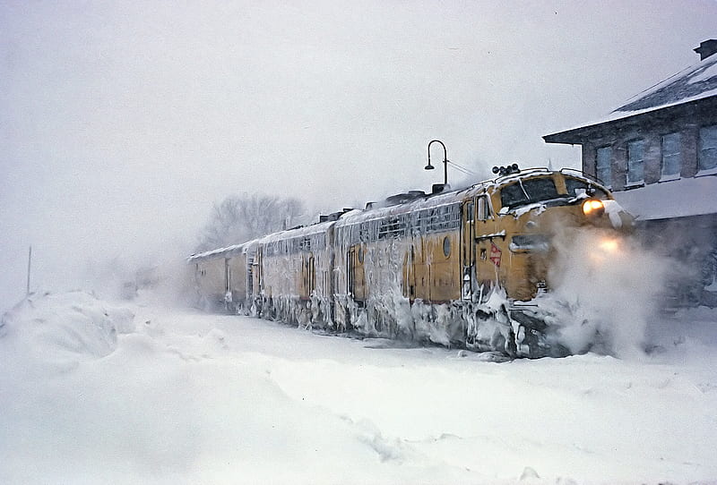 Vehicles, Train, Snow, HD wallpaper