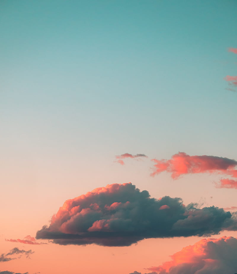 clouds, sky, sunset, pink, HD phone wallpaper