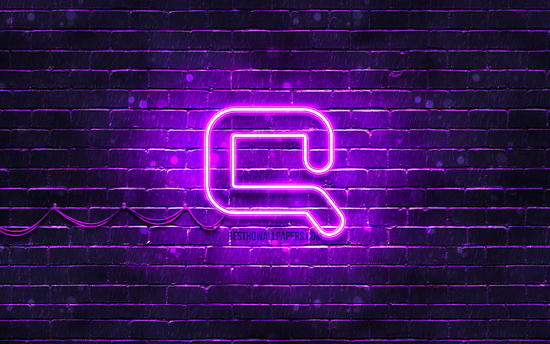 Compaq violet logo violet brickwall, Compaq logo, brands, Compaq neon logo, Compaq, HD wallpaper