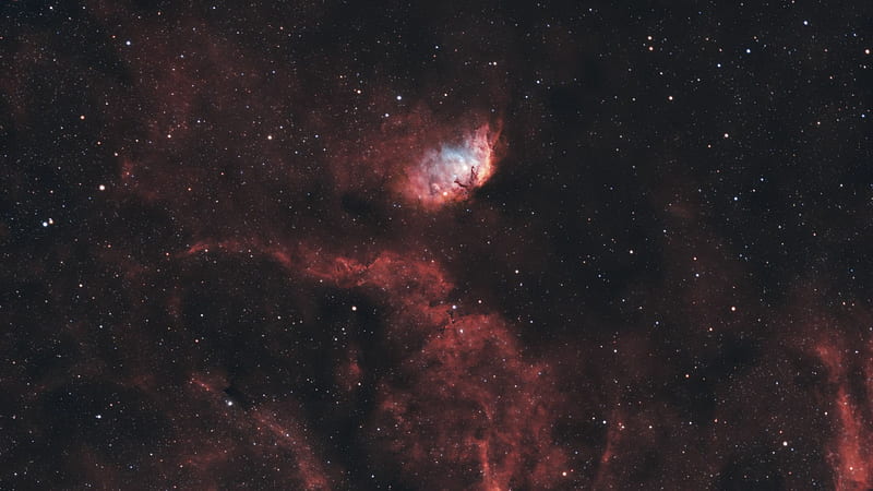 Red Tulip Nebula Glow Stars Black Sky Background Space, HD wallpaper