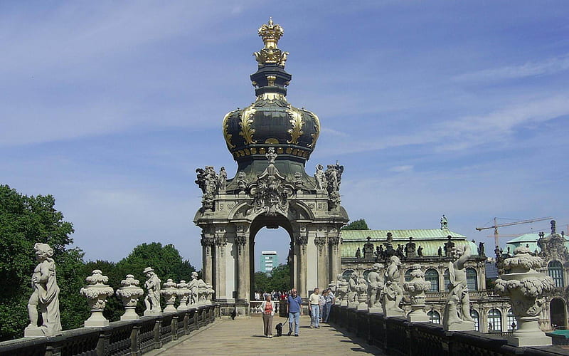 Zwinger Palace in Dresden Saxony Germany-architectural landscape, HD wallpaper