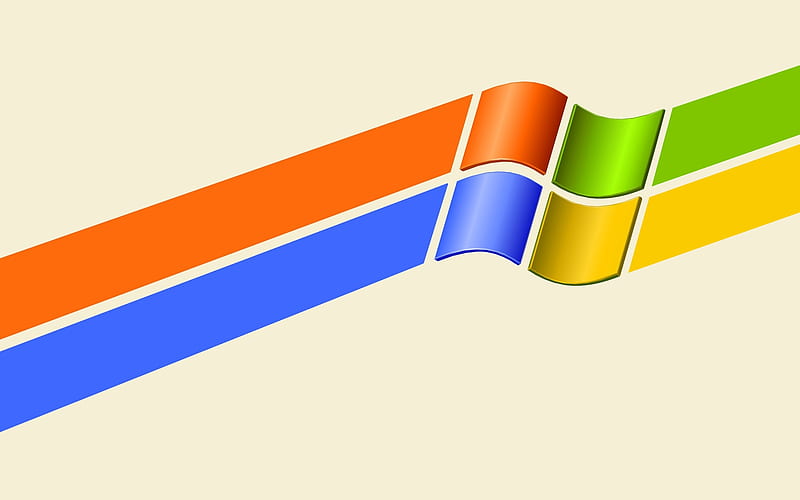 Flying Windows Logo, windows, colors, logo, xp, HD wallpaper