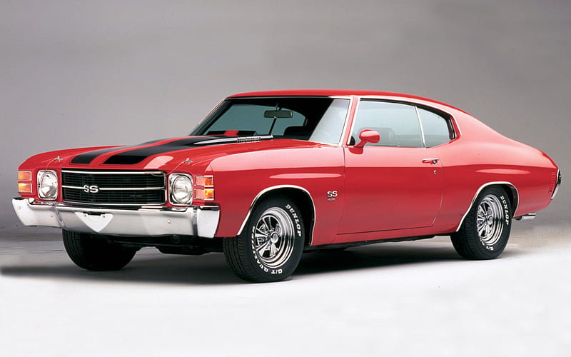 Muscle Cars - 1971 Chevrolet Chevelle SS, Red, Chevrolet, carros, Chevelle, 1971, Chevrolet Chevelle SS, Muscle Cars, HD wallpaper