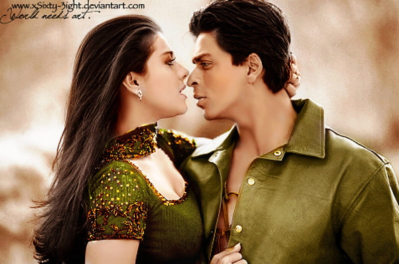 Schah Rukh Khan and Kajol, Romantik, Bollywood, kajol, srk, HD wallpaper
